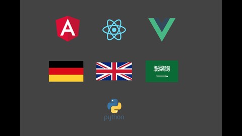 Multilanguage site using Angular, React, Vue and Python